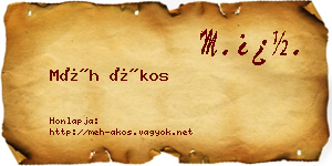 Méh Ákos névjegykártya